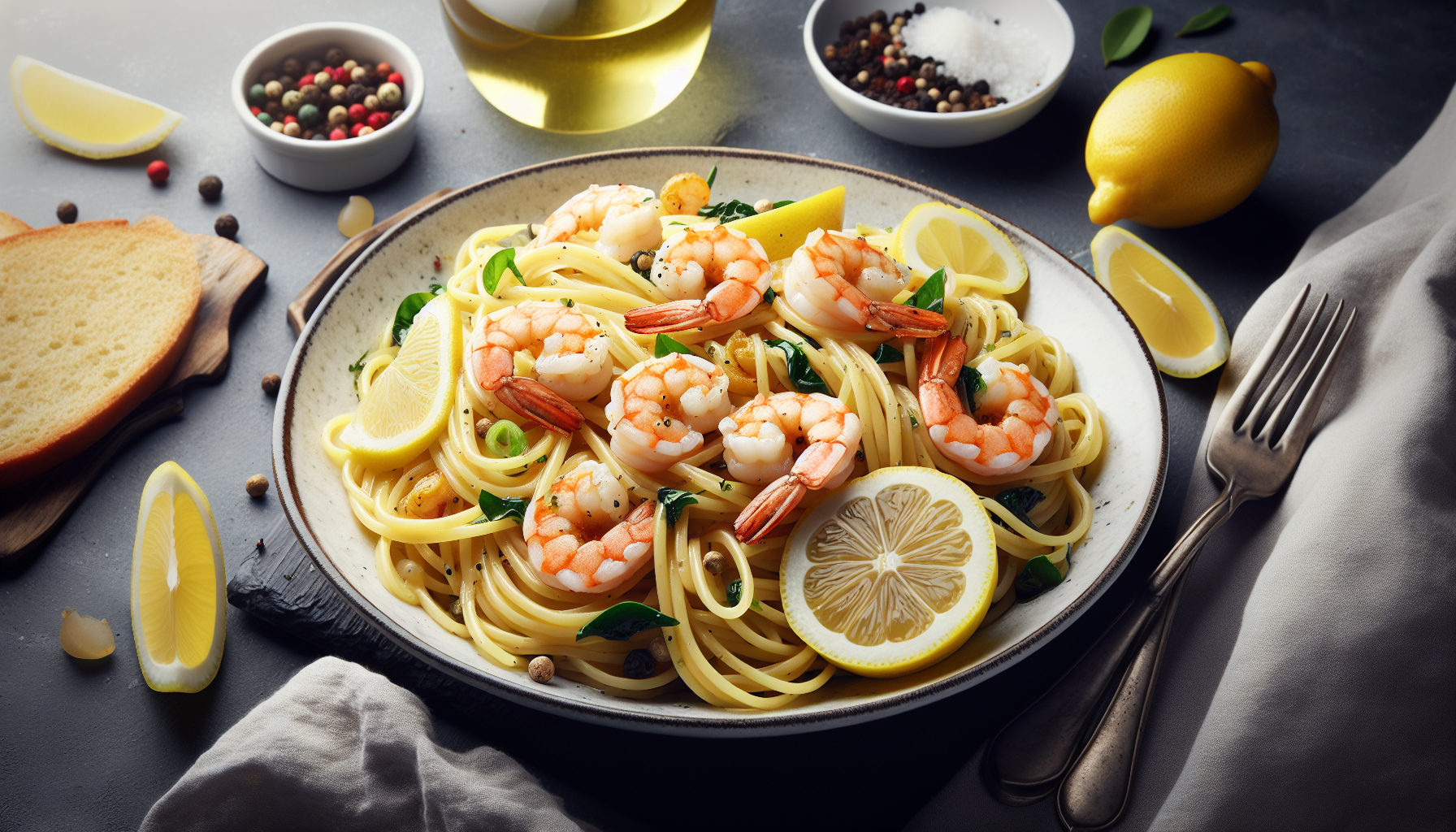 pasta con limone e gamberetti